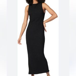 The Drop NWOT size large Lena textured black bodycon maxi dress‎
